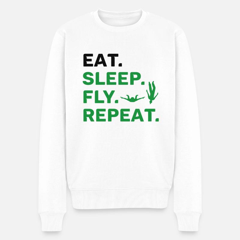 Skydiving - Männer Premium Bio Pullover - Weiß