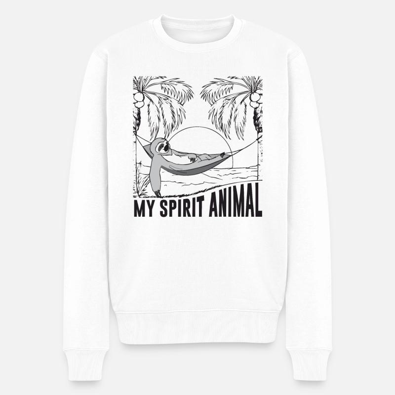 Sloth - Männer Premium Bio Pullover - Weiß