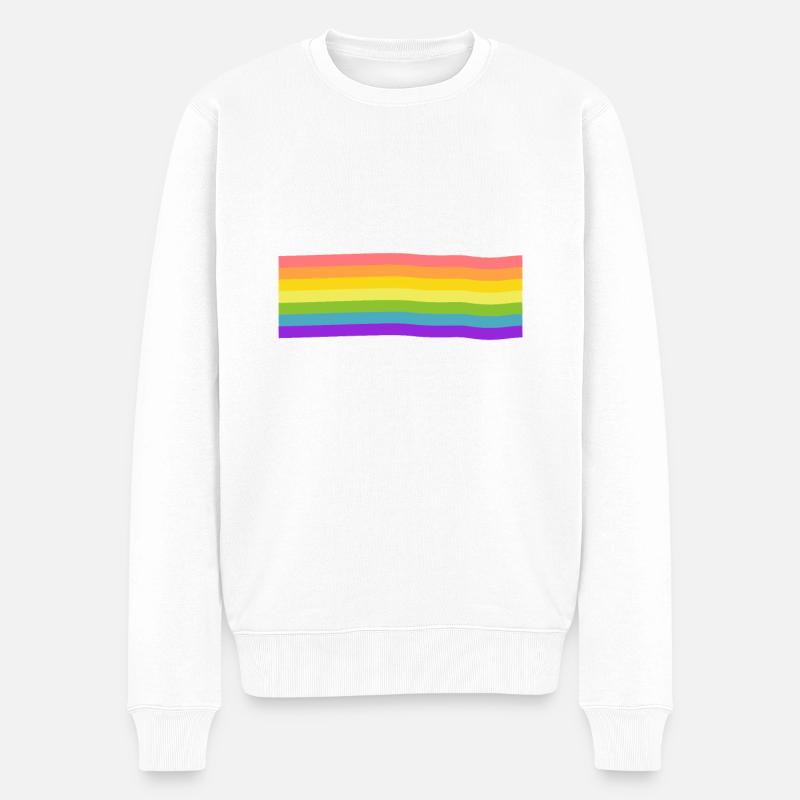 arc en ciel - Pull Premium bio Homme - blanc