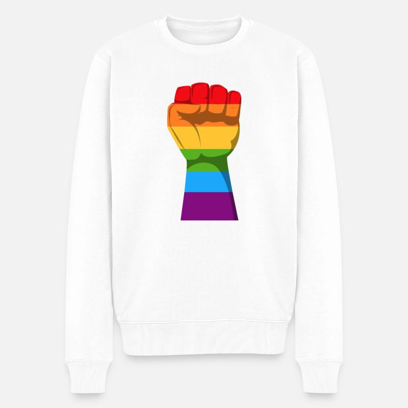 arc en ciel - Pull Premium bio Homme - blanc