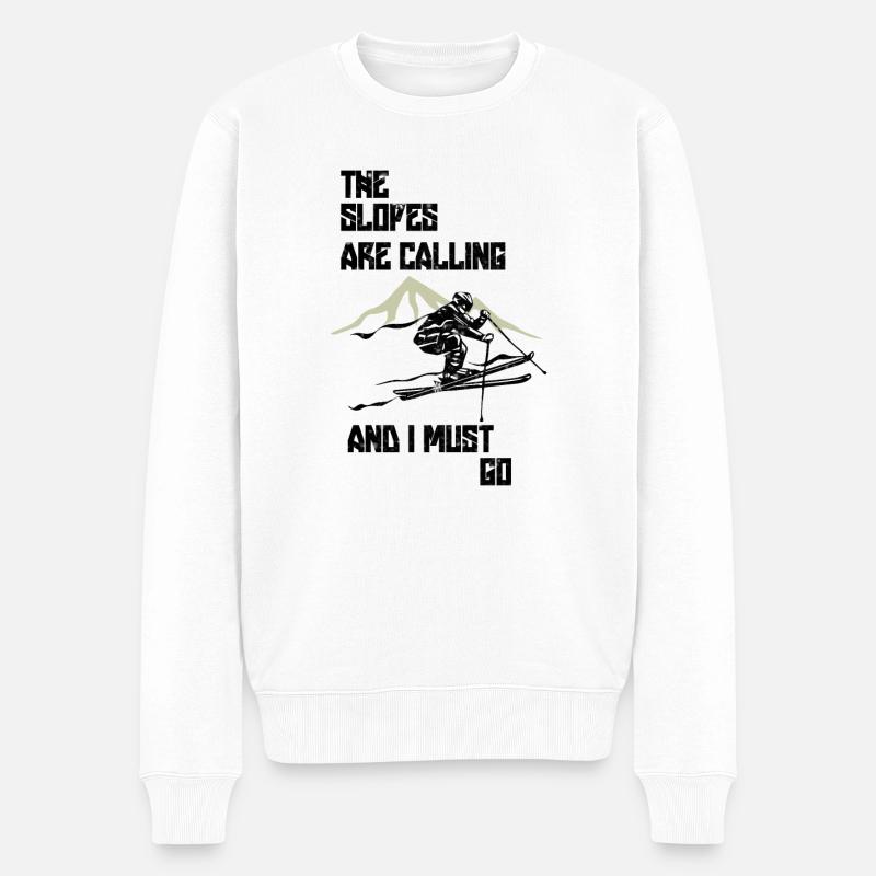 Ski - Männer Premium Bio Pullover - Weiß