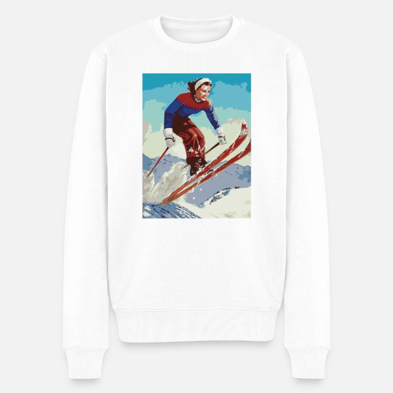 Ski - Männer Premium Bio Pullover - Weiß