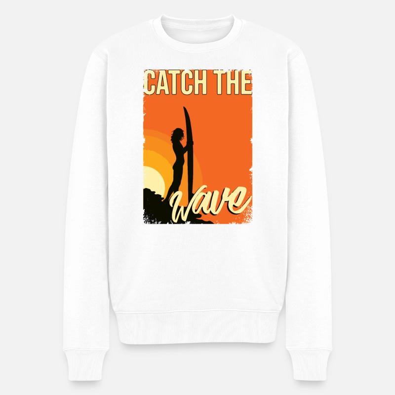 Surfing - Männer Premium Bio Pullover - Weiß