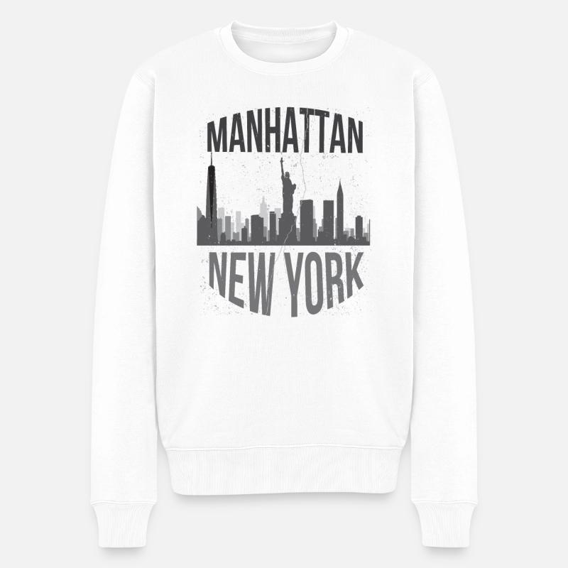 New York - Pull Premium bio Homme - blanc