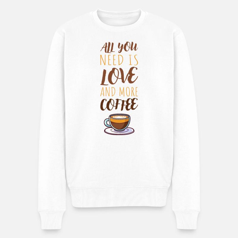 Café - Pull Premium bio Homme - blanc