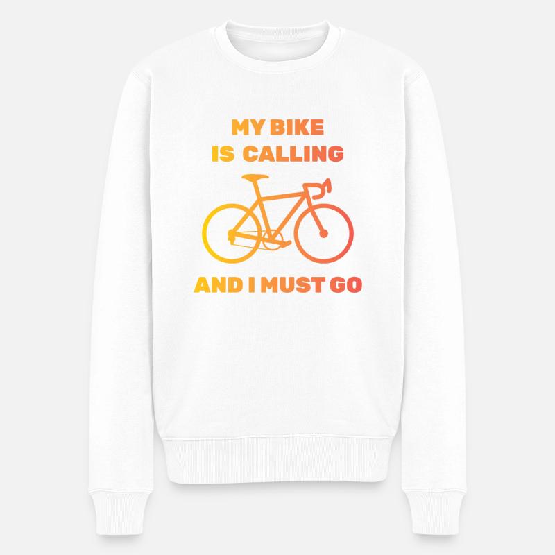 Fahrrad - Männer Premium Bio Pullover - Weiß