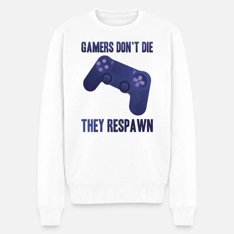Gaming - Männer Premium Bio Pullover - Weiß