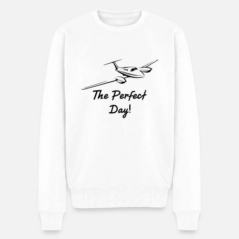 Flyvemaskine - Økologisk premium-sweatshirt til mænd - hvid
