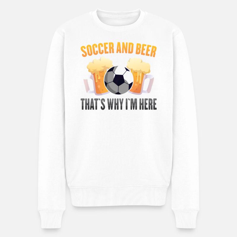 Fußball - Männer Premium Bio Pullover - Weiß