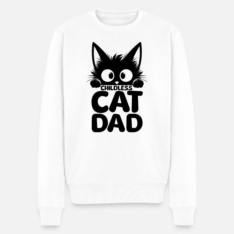 Papa chat sans enfant - Pull Premium bio Homme - blanc