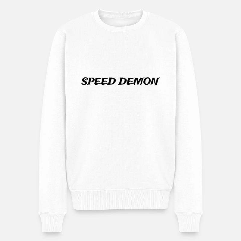 Speed Demon - Männer Premium Bio Pullover - Weiß