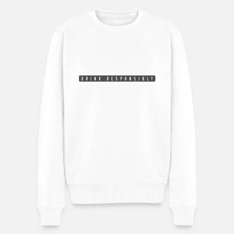 Drink Responsibly - Männer Premium Bio Pullover - Weiß