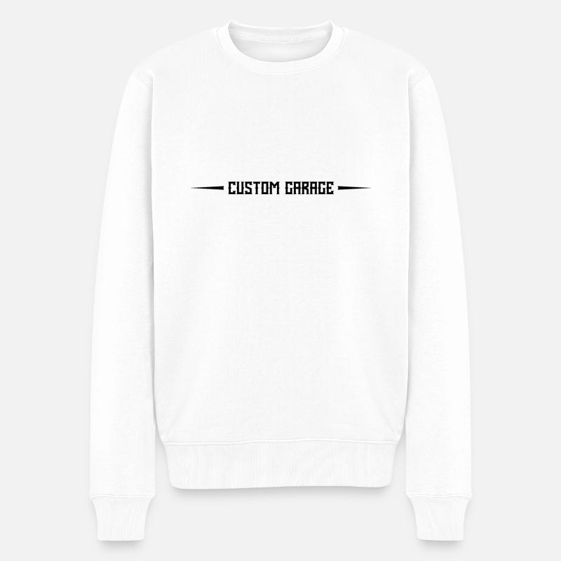 Custom Garage - Männer Premium Bio Pullover - Weiß