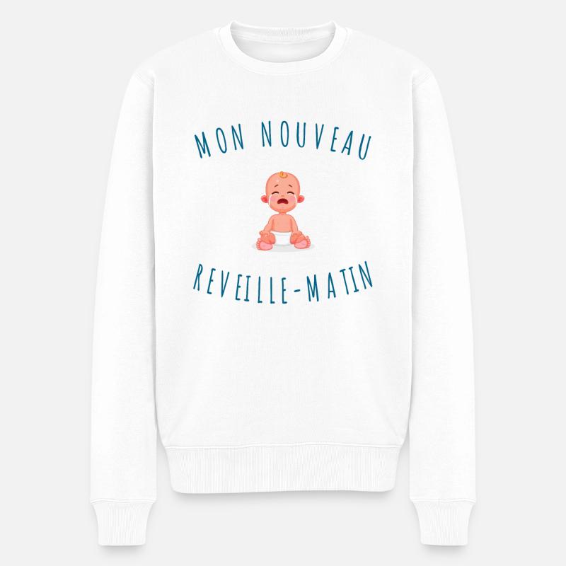 Mon nouveau réveille matin - Pull Premium bio Homme - blanc