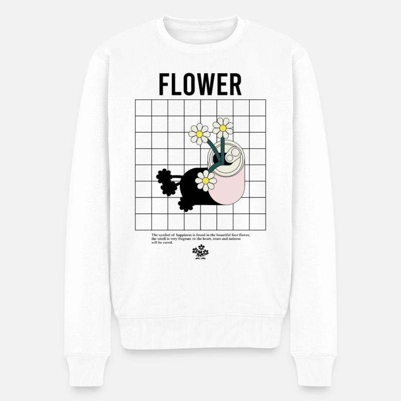 Blumen Blumen Streetwear - Männer Premium Bio Pullover - Weiß
