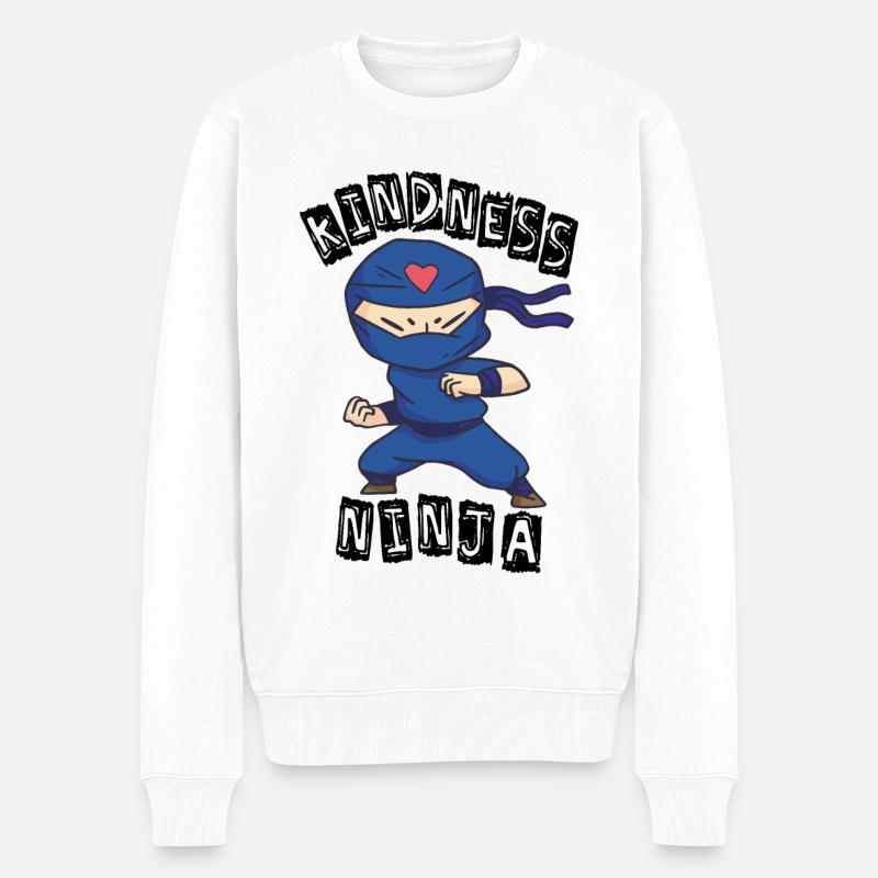 Ninja amical, lutte contre l’intimidation - Pull Premium bio Homme - blanc