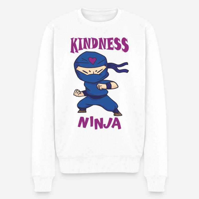 Ninja amical, lutte contre l’intimidation - Pull Premium bio Homme - blanc