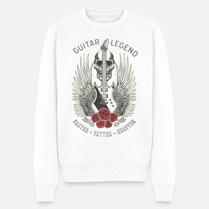 GUITAR LEGEND - Pull Premium bio Homme - blanc