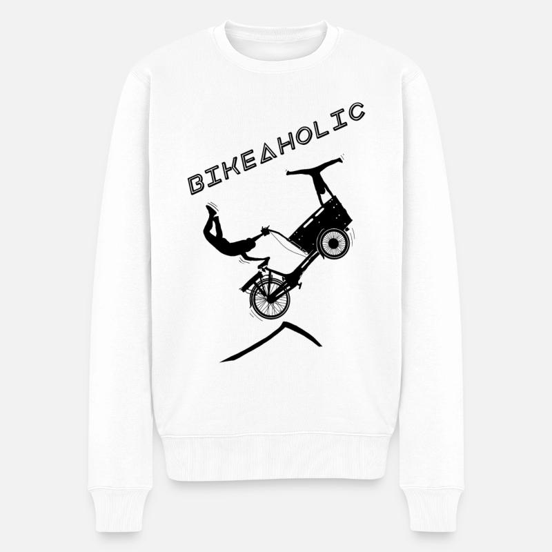 Roue de charge Bikeaholic Noir - Pull Premium bio Homme - blanc