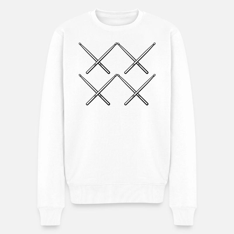 Baguettes de batteur - Pull Premium bio Homme - blanc