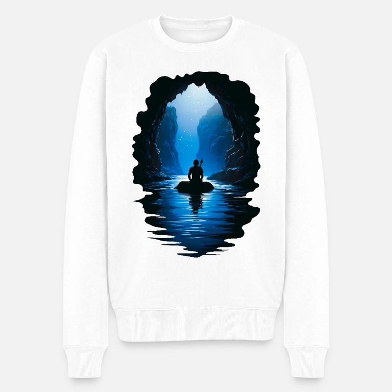 Le Voyageur de la Grotte - Pull Premium bio Homme - blanc