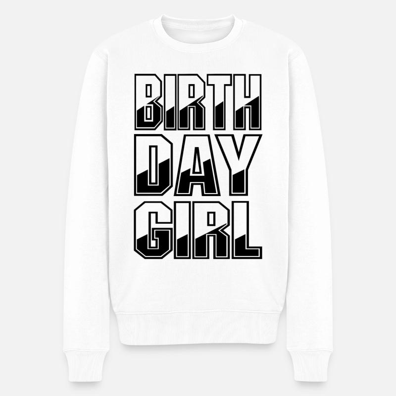 Birthday Girl - Männer Premium Bio Pullover - Weiß
