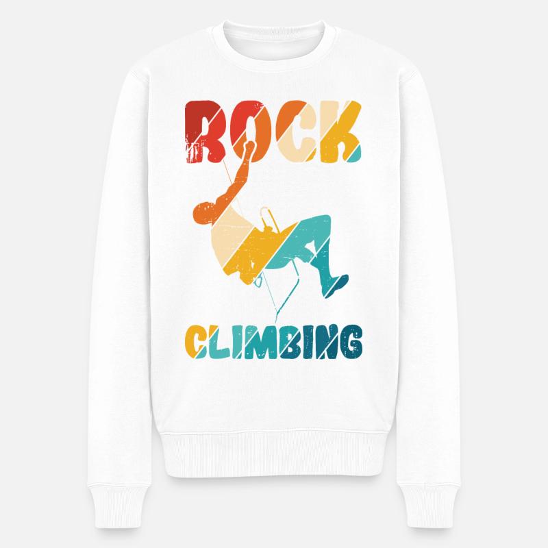 Klettern Bouldern - Männer Premium Bio Pullover - Weiß