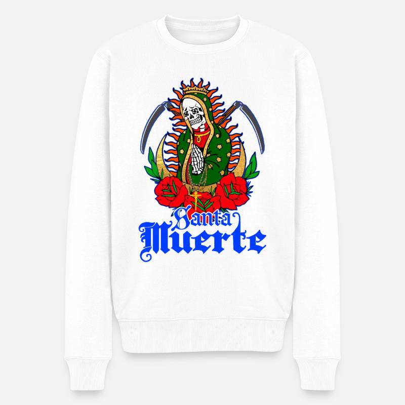 Santa Muerte; Heilige; Mexiko; - Männer Premium Bio Pullover - Weiß
