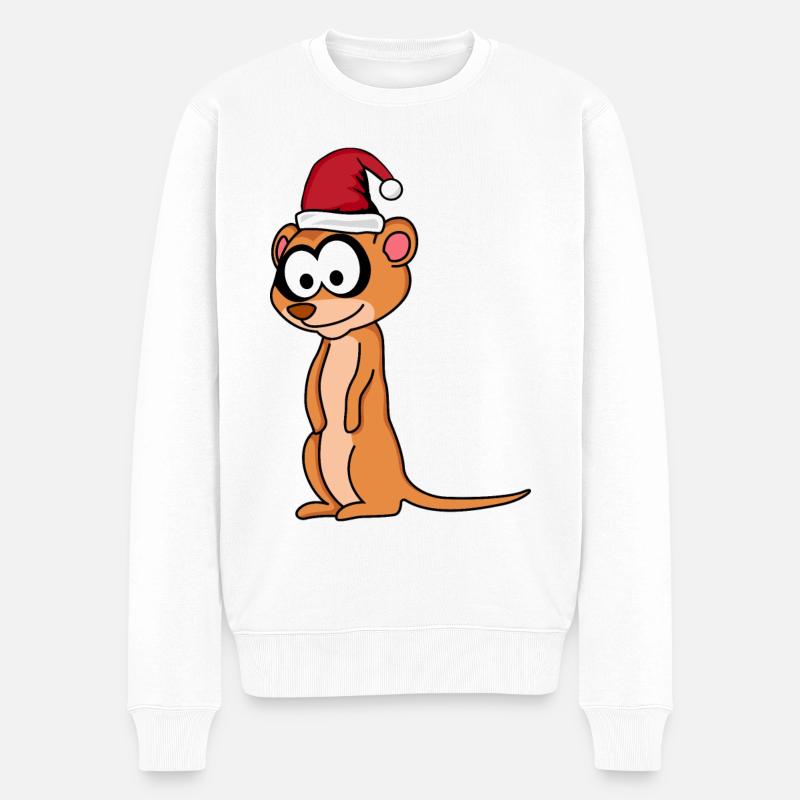 Suricate Comique de Noël - Pull Premium bio Homme - blanc