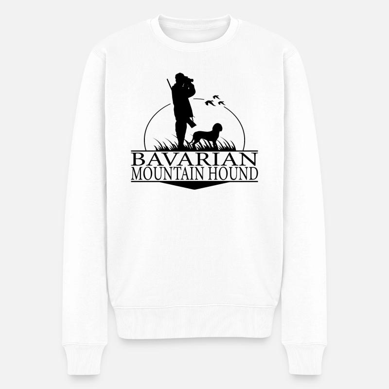 BAVARIAN MOUNTAIN HOUND Jagdhunde Hunde Wilsigns - Männer Premium Bio Pullover - Weiß