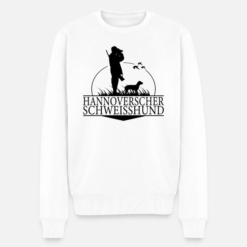 HANNOVERSCHER SCHWEISSHUND Jagdhunde Jagd Wilsigns - Männer Premium Bio Pullover - Weiß