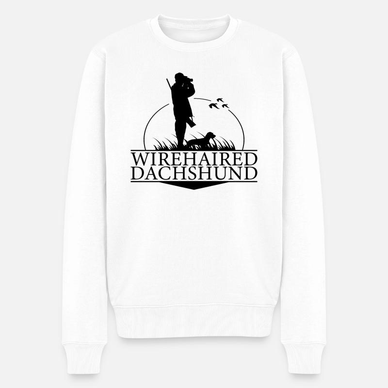 WIREHAIRED DACHSHUND Jagdhunde Jäger Wilsigns - Männer Premium Bio Pullover - Weiß