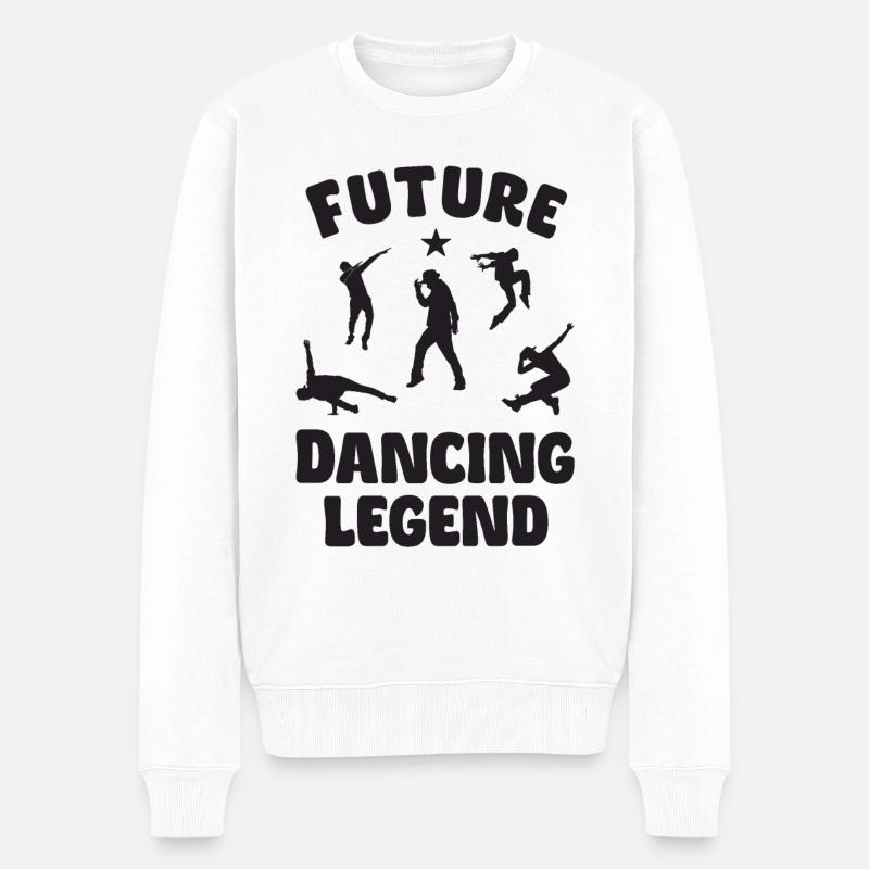 Future Dancing Legend - Männer Premium Bio Pullover - Weiß