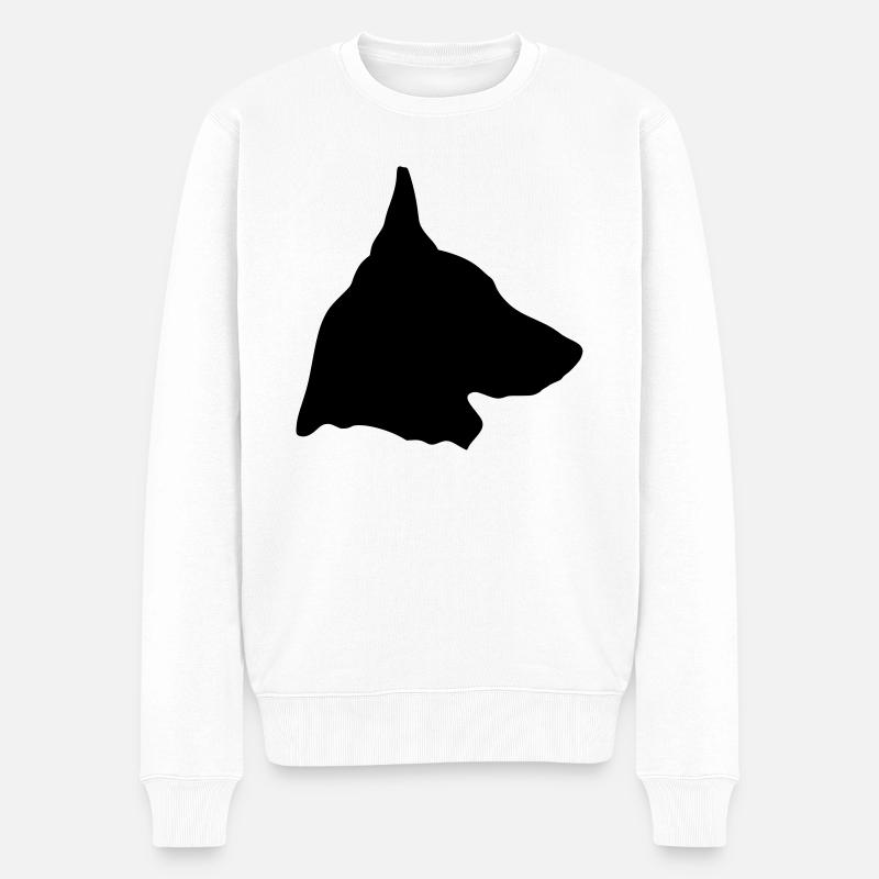 Berger Belge Malinois en profil (D) - Pull Premium bio Homme - blanc