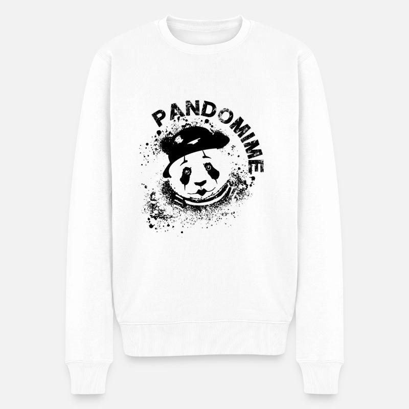 pandomime,panda,pantomime - Männer Premium Bio Pullover - Weiß