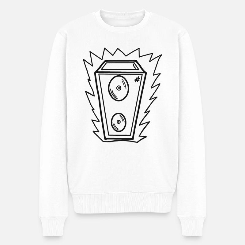 Lautsprecher - Männer Premium Bio Pullover - Weiß