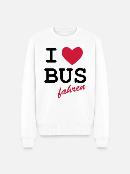 I Love bus travel - Men's Premium Organic Jumper - white