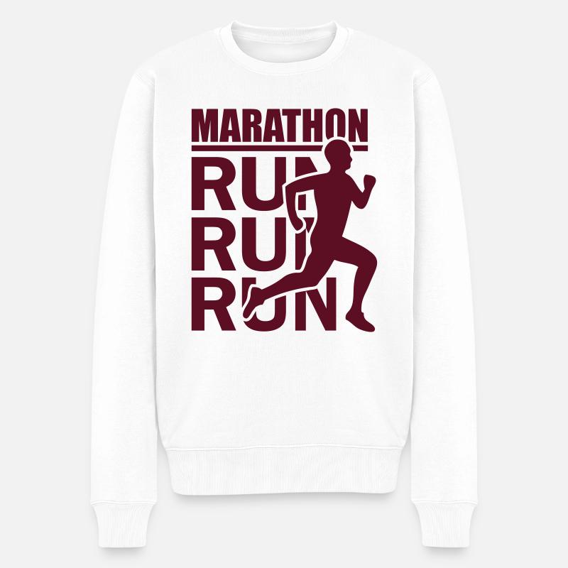 Marathon (Run) - Männer Premium Bio Pullover - Weiß