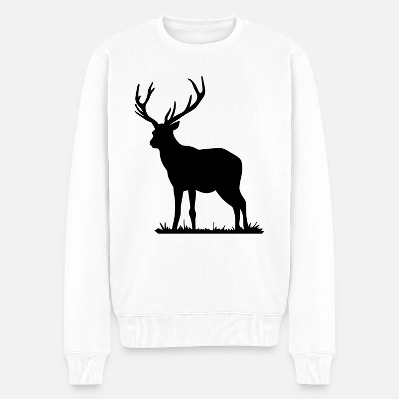 cerf - Pull Premium bio Homme - blanc