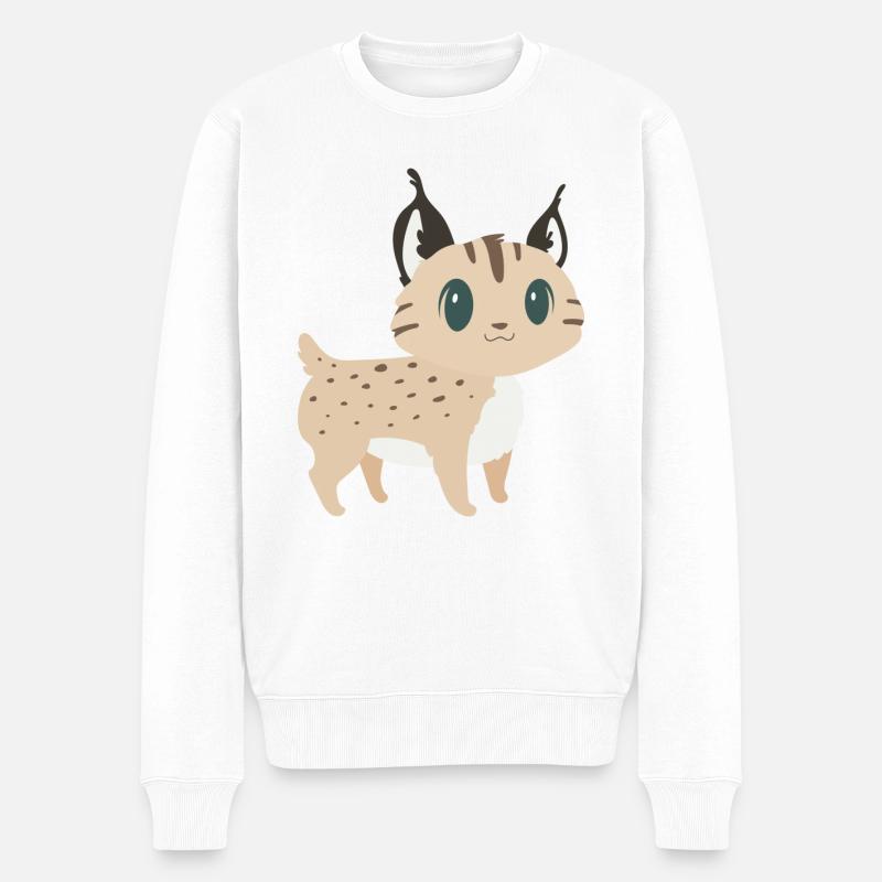 Süßer Luchs - Männer Premium Bio Pullover - Weiß