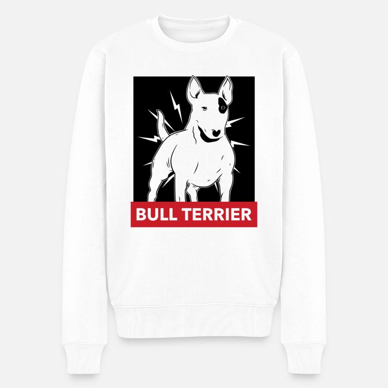 Bull Terrier - Pull Premium bio Homme - blanc