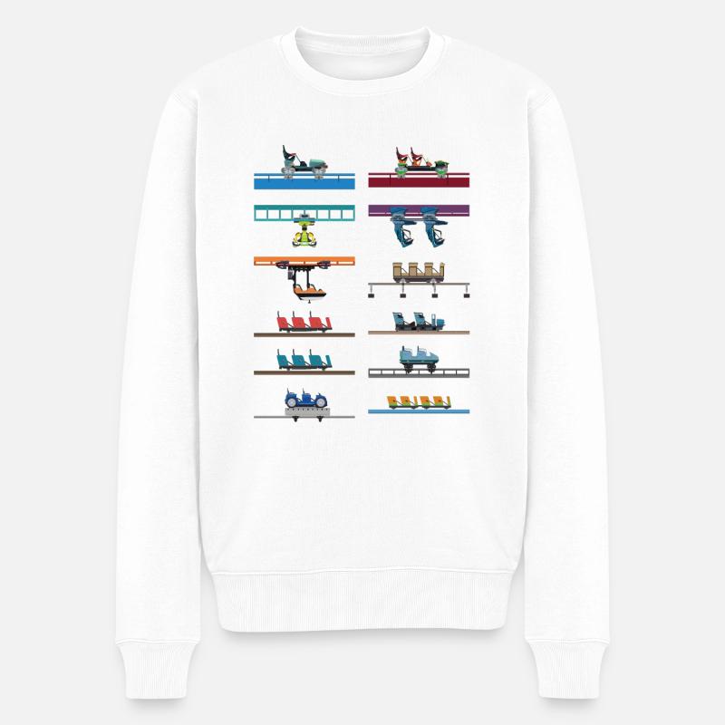 Kings Island Coaster Car Design - Männer Premium Bio Pullover - Weiß