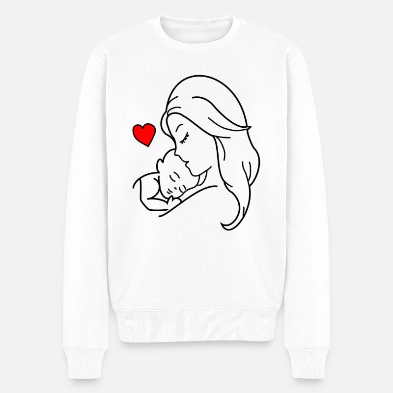 Frau Kind Liebe - Männer Premium Bio Pullover - Weiß