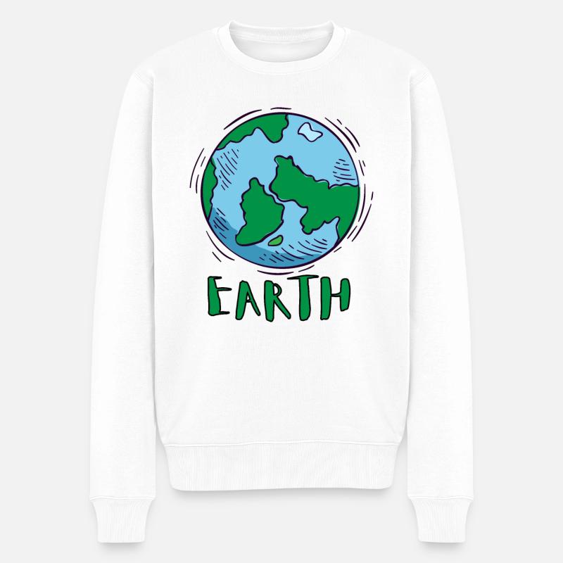 Erde (Earth) - Männer Premium Bio Pullover - Weiß