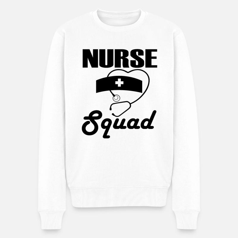 Nurse Krankenschwester Doktor - Männer Premium Bio Pullover - Weiß