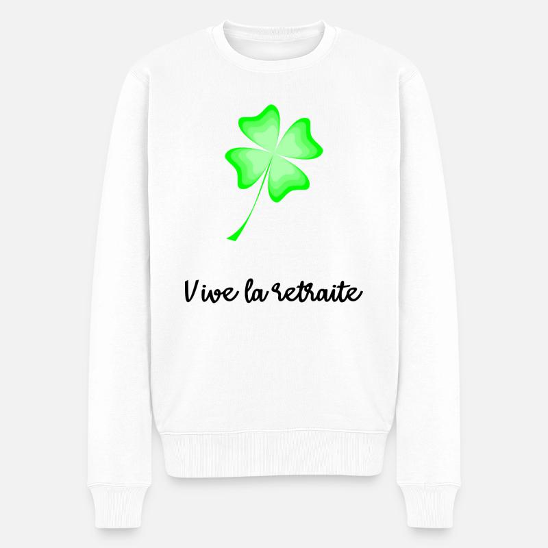 RETRAITE. BONNE RETRAITE. JOYEUSE RETRAITE - Pull Premium bio Homme - blanc