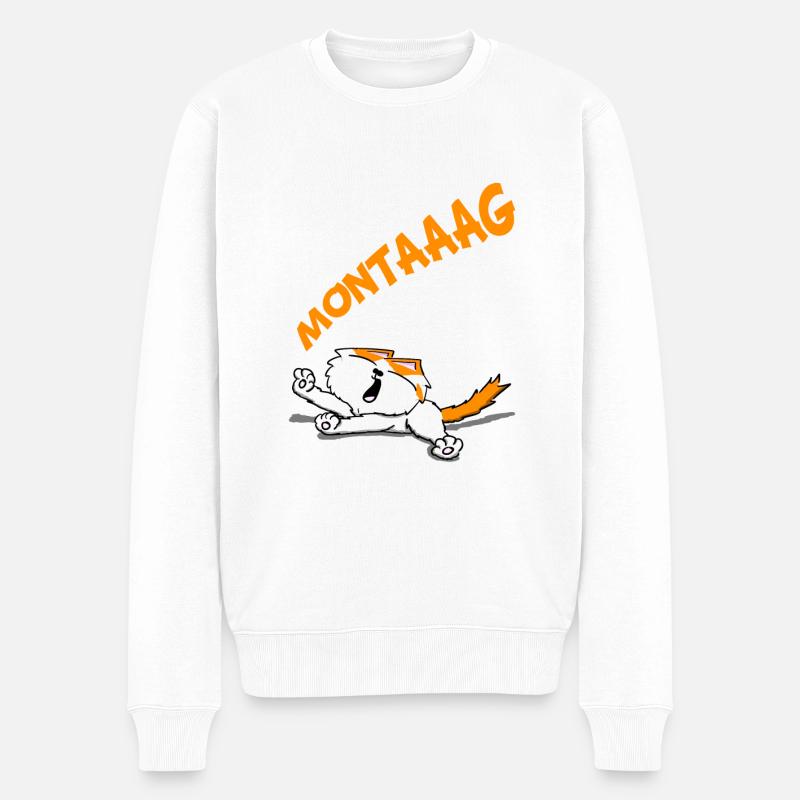 Montag - Männer Premium Bio Pullover - Weiß