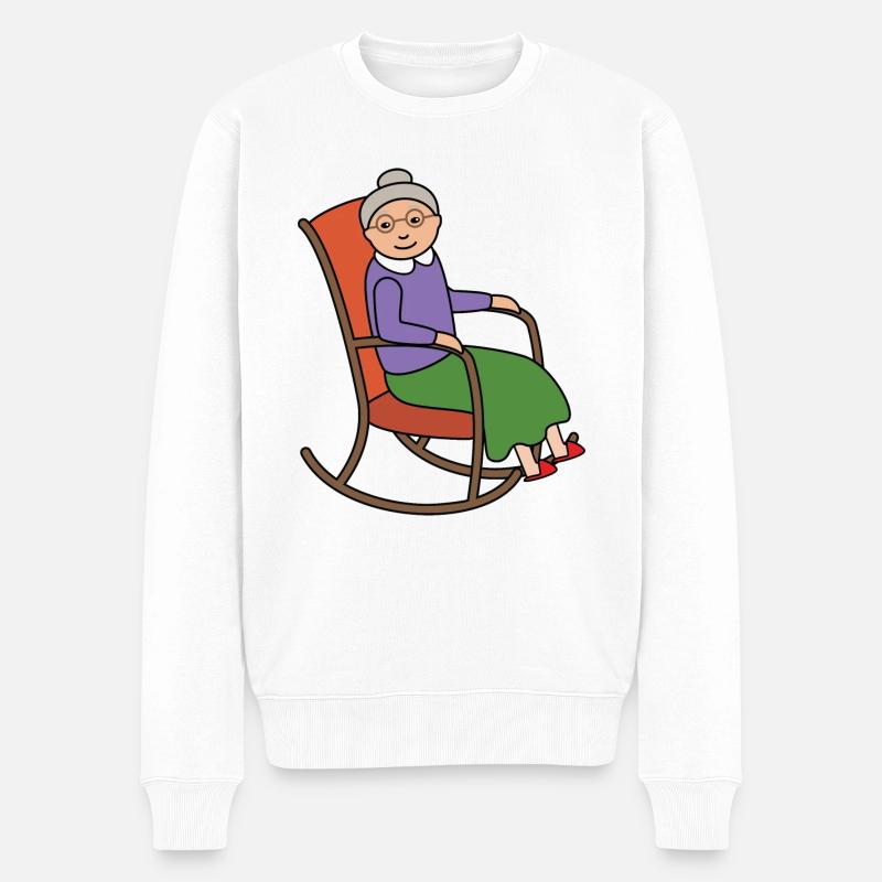 Oma Großmutter - Männer Premium Bio Pullover - Weiß