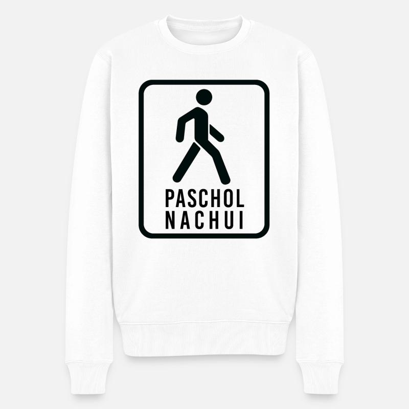 Paschol Nachui Bratan - Männer Premium Bio Pullover - Weiß