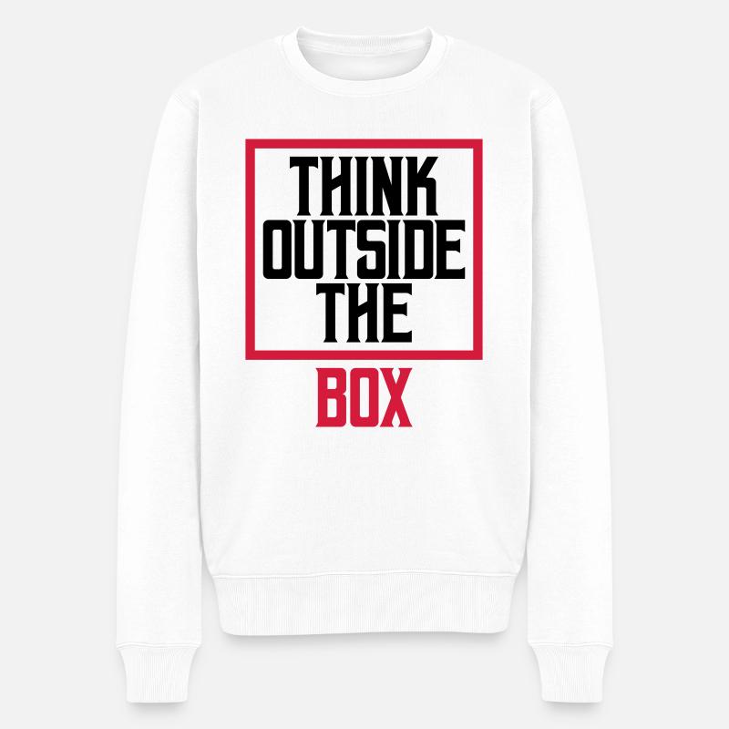Logo Think outside - Männer Premium Bio Pullover - Weiß